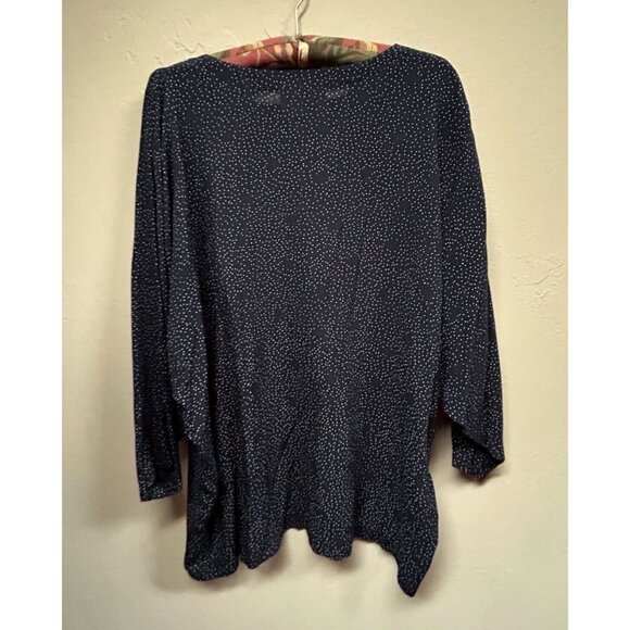 A Touch of Class Women Dot Print Dolman Sleeve Top One Size Fits All Blue Casual - Picture 2 of 8